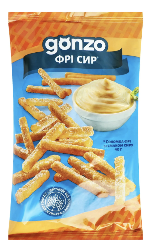 Снек Gonzo 40г Соломка фрі зі смаком сиру